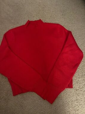 Abercrombie & Fitch Red Mock Neck Sweater